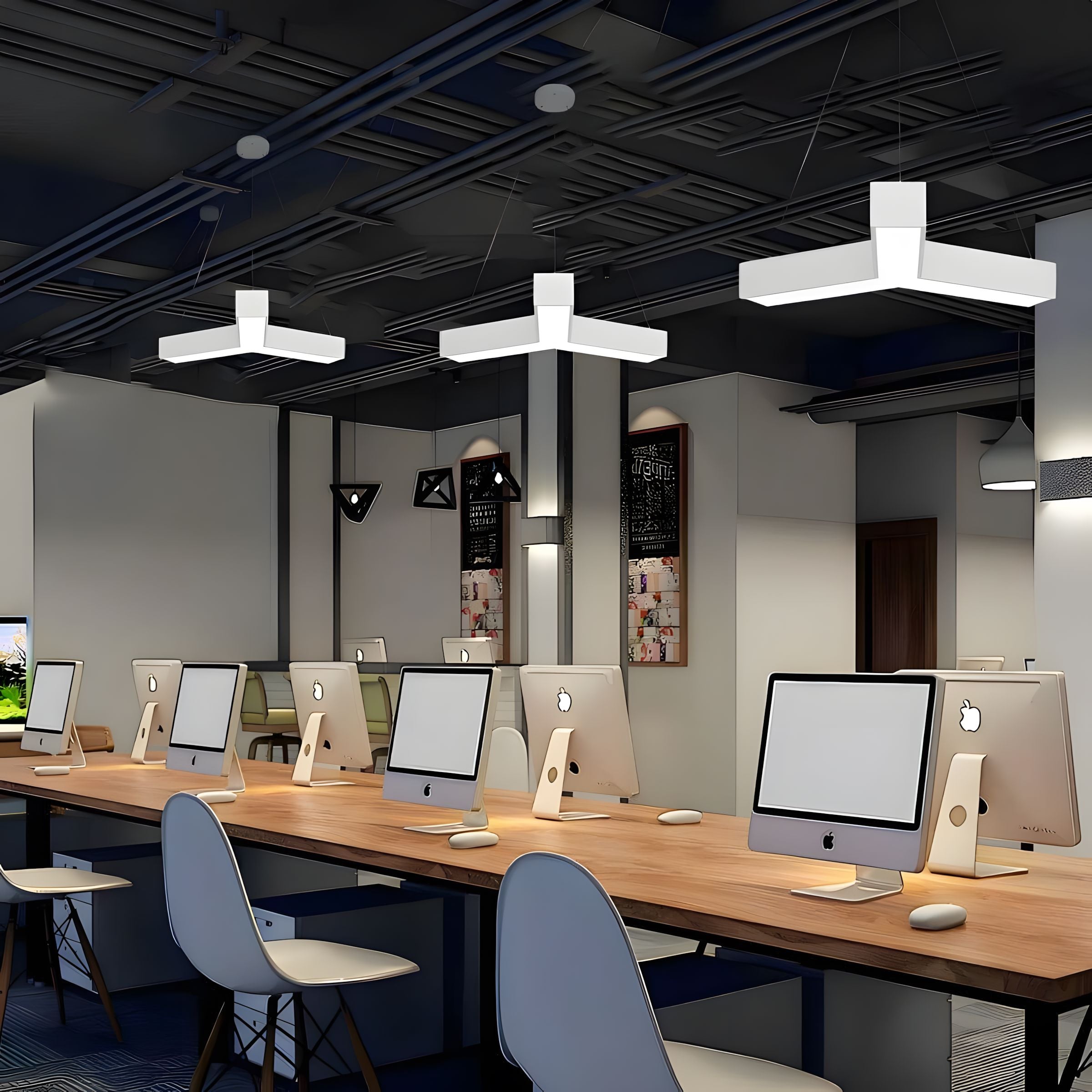 Modular Hexagon LED Ceiling Light Grid - view 14