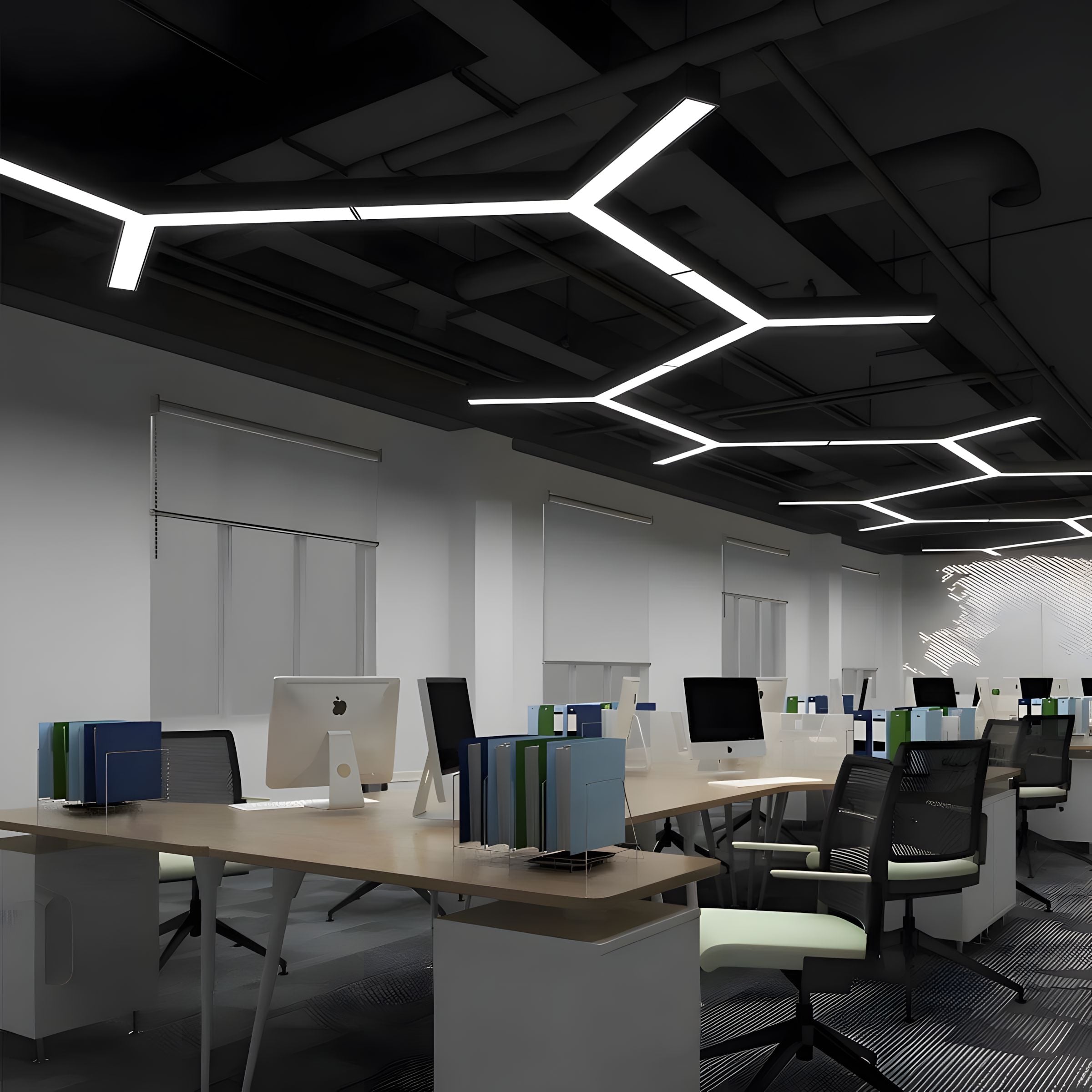 Modular Hexagon LED Ceiling Light Grid - view 4