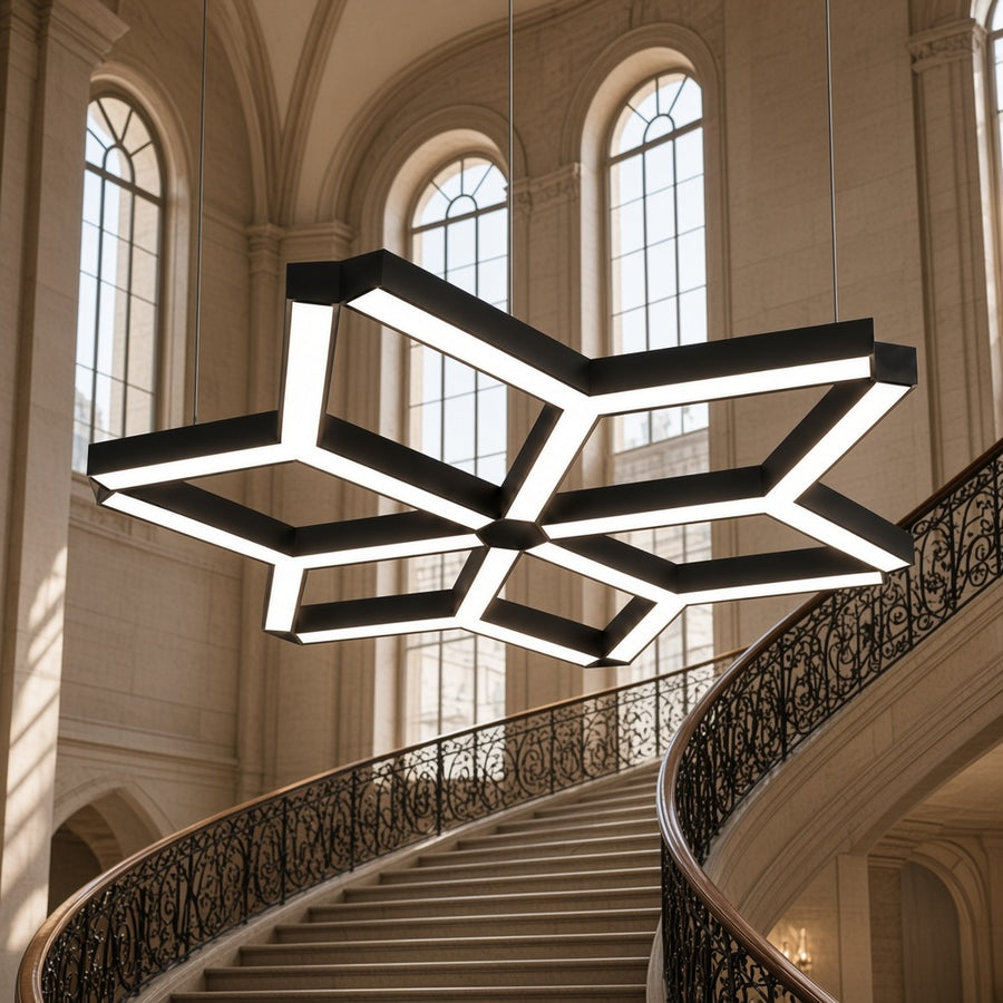 Modular Hexagon LED Ceiling Light Grid