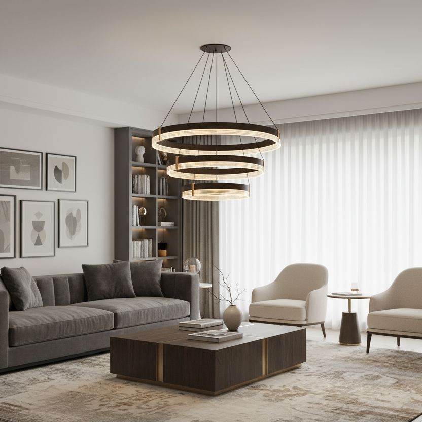 Multi-Layer LED Ring Chandelier - view 8