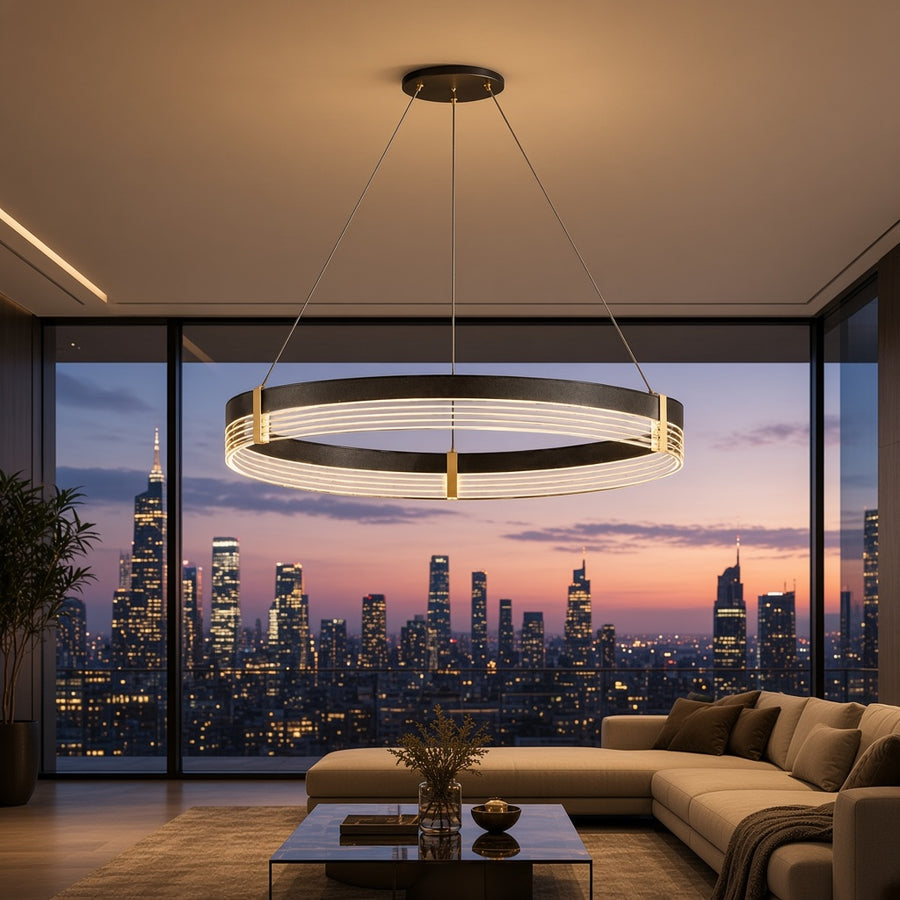 Multi-Layer LED Ring Chandelier