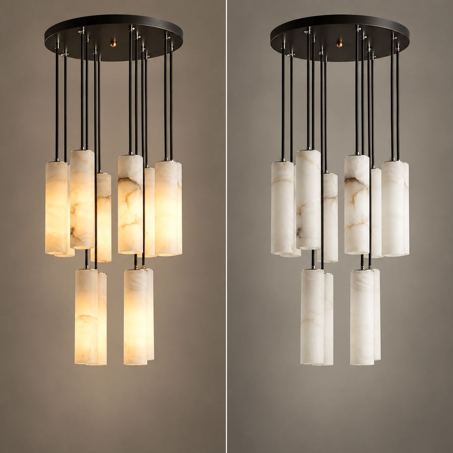 Natural Marble Candle Pendant Chandelier