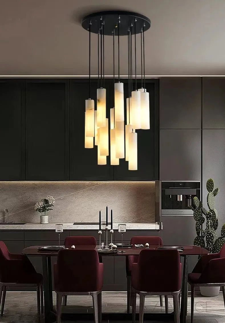Natural Marble Candle Pendant Chandelier - view 4