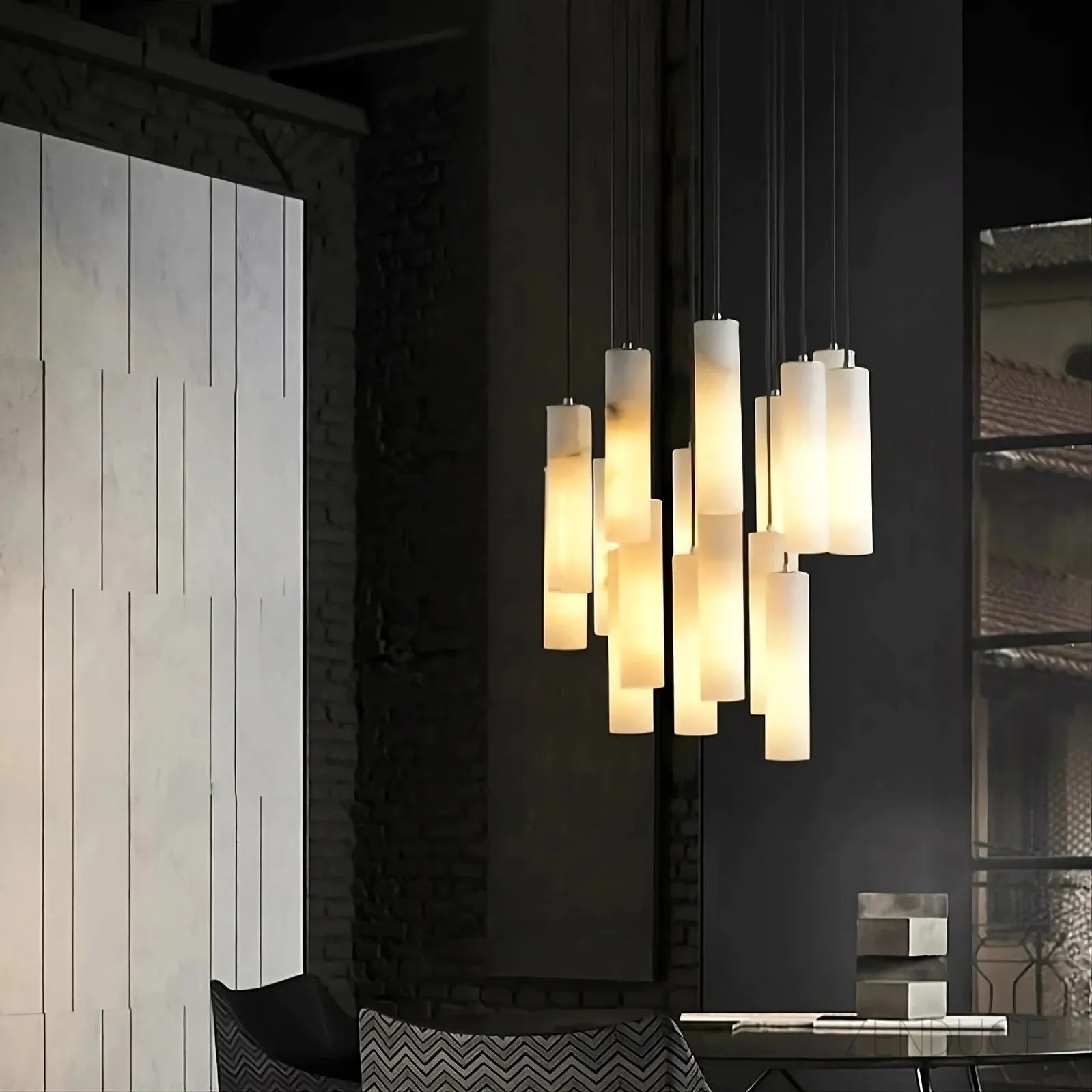 Natural Marble Candle Pendant Chandelier - view 5
