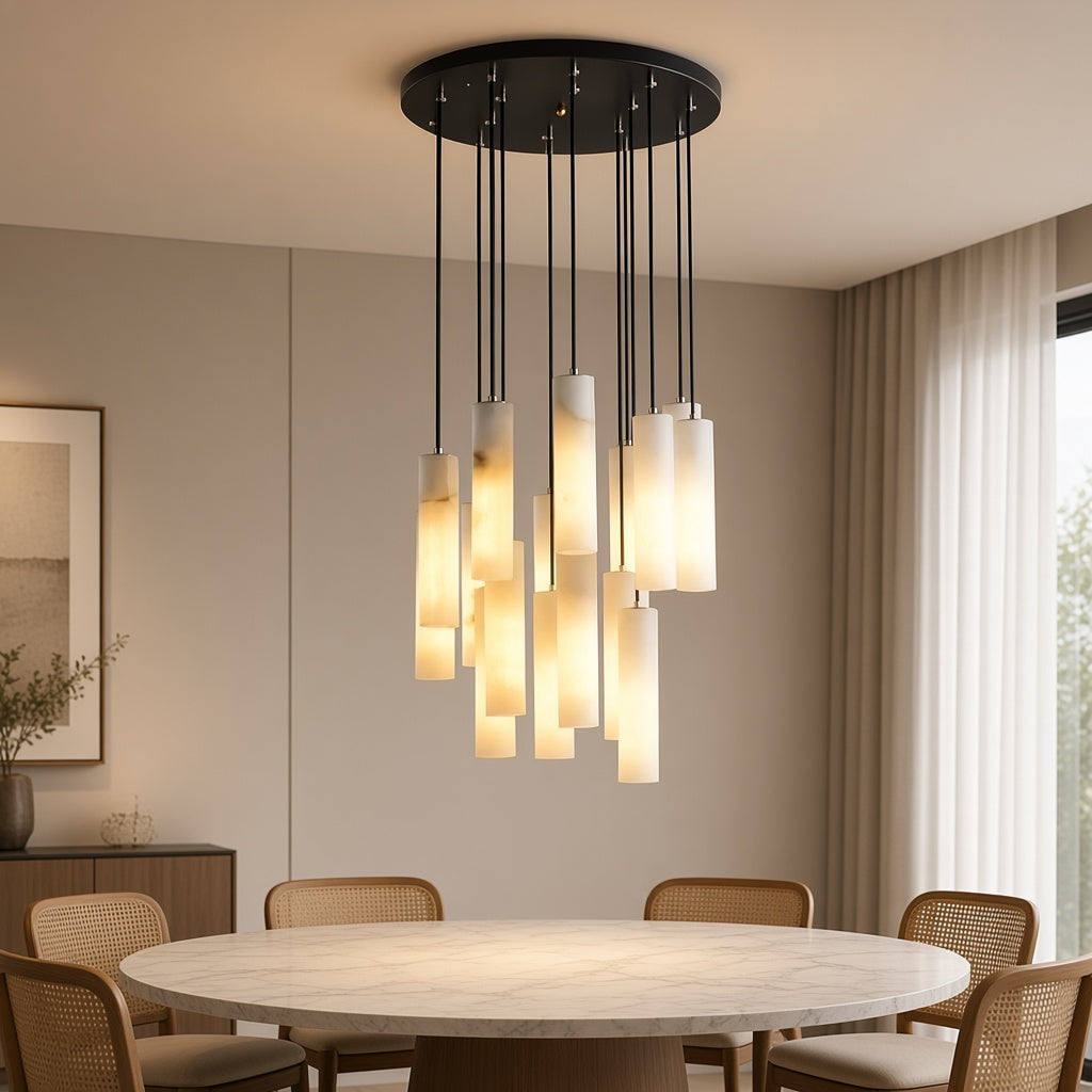 Natural Marble Candle Pendant Chandelier