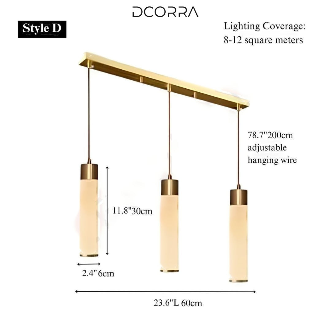 Natural Marble Mini Cylinder Pendant Light - Style D