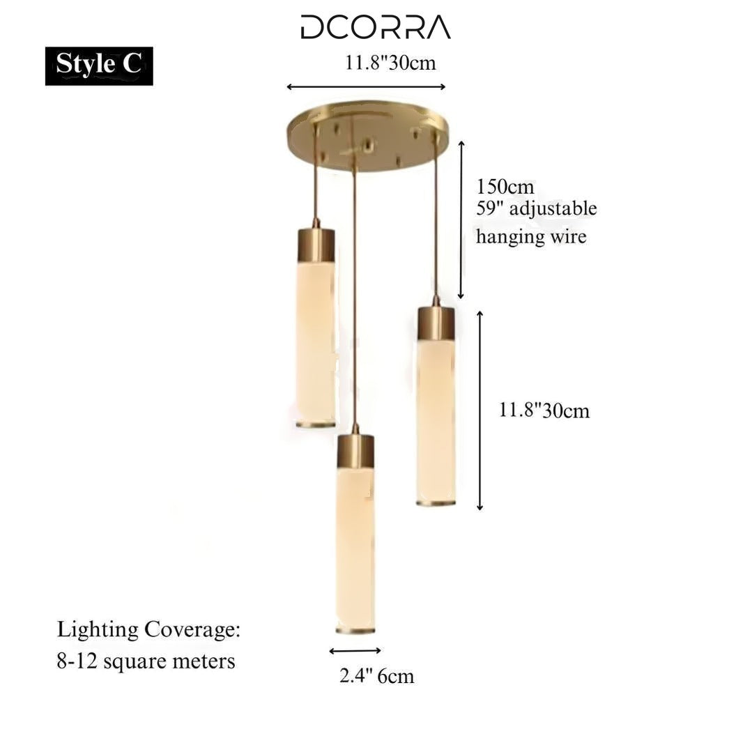 Natural Marble Mini Cylinder Pendant Light - Style C
