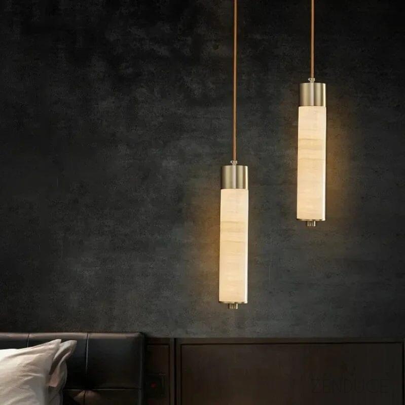 Natural Marble Mini Cylinder Pendant Light - view 2