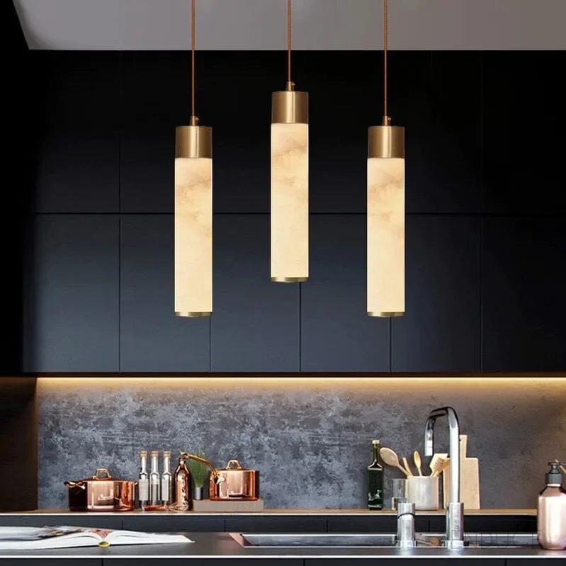 Natural Marble Mini Cylinder Pendant Light - view 4
