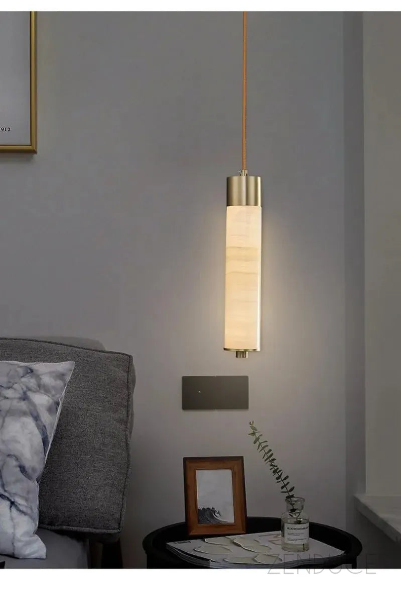 Natural Marble Mini Cylinder Pendant Light - view 6