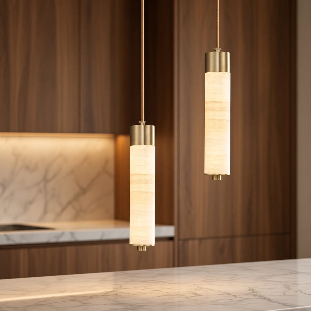 Natural Marble Mini Cylinder Pendant Light