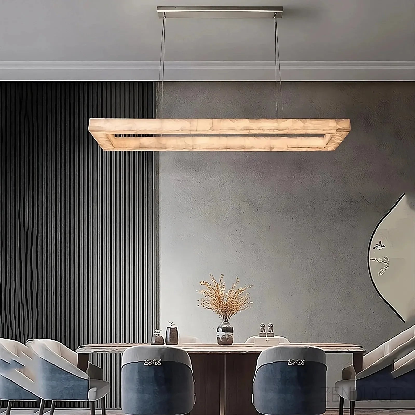 Natural Marble Rectangular Kitchen Chandelier - view 3