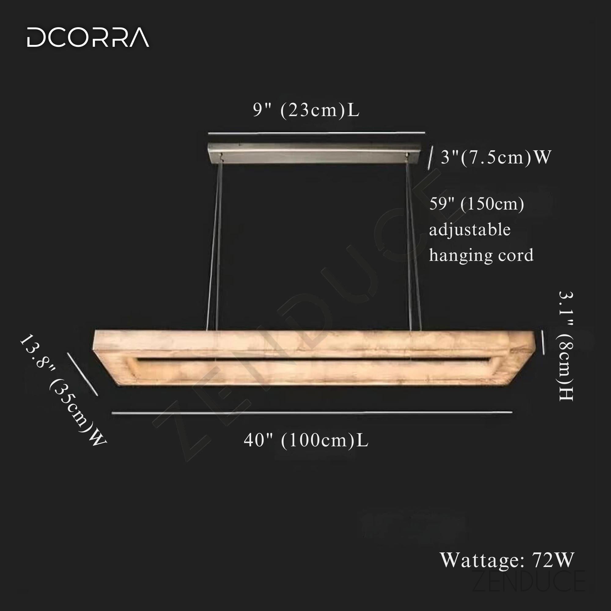 Natural Marble Rectangular Kitchen Chandelier - view 7