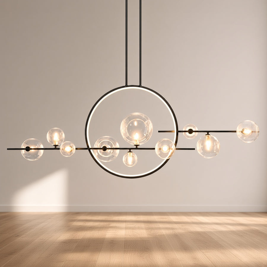 Nordic Ring Chandelier with Glass Globes
