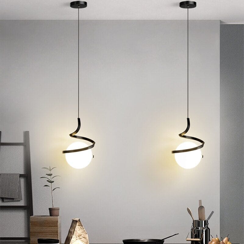 Nordic Shell and Glass Globe LED Pendant