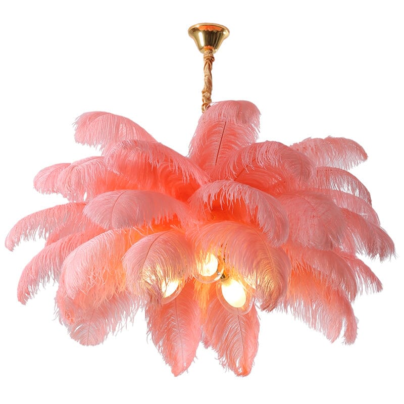 Ostrich Feather Chandelier on a white background