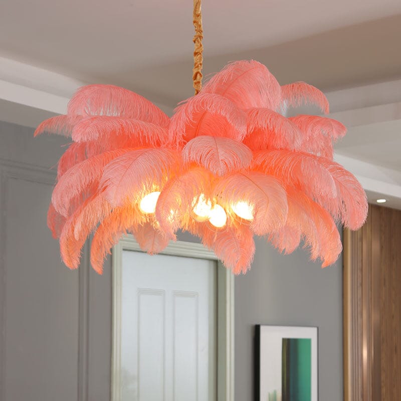 Ostrich Feather Chandelier