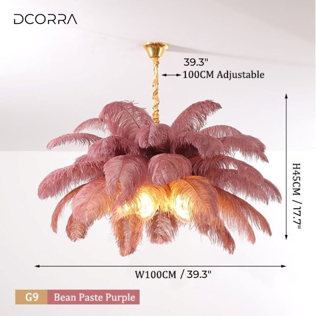 Ostrich Feather Chandelier - Dark Violet