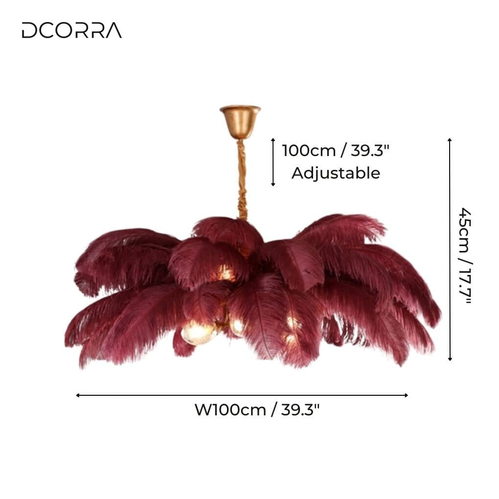 Ostrich Feather Chandelier - Brown