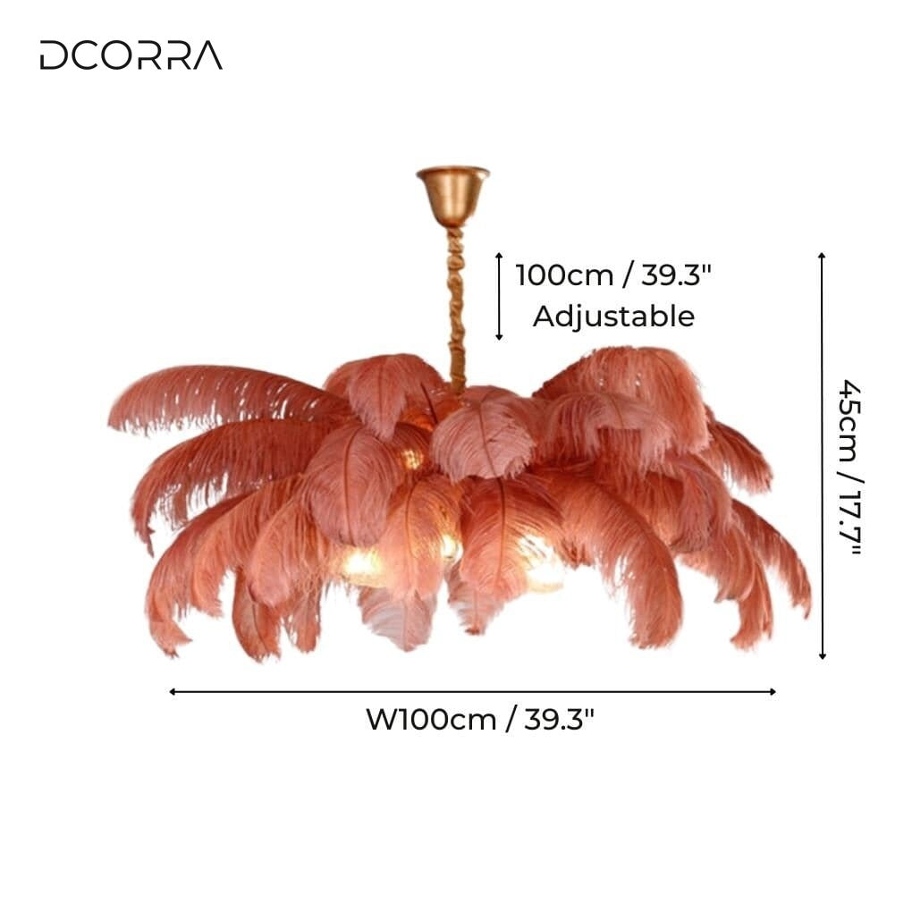 Ostrich Feather Chandelier on a white background