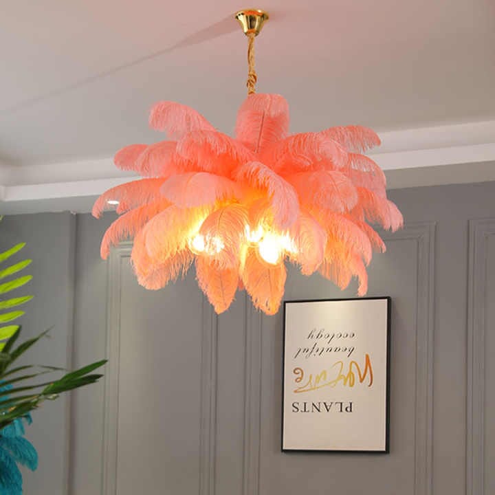 Ostrich Feather Chandelier