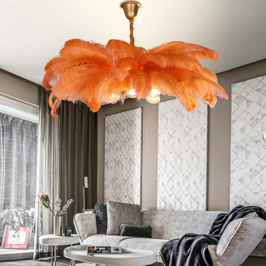 Ostrich Feather Chandelier