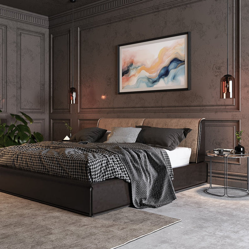 Double Glass Pendant Light in a bedroom