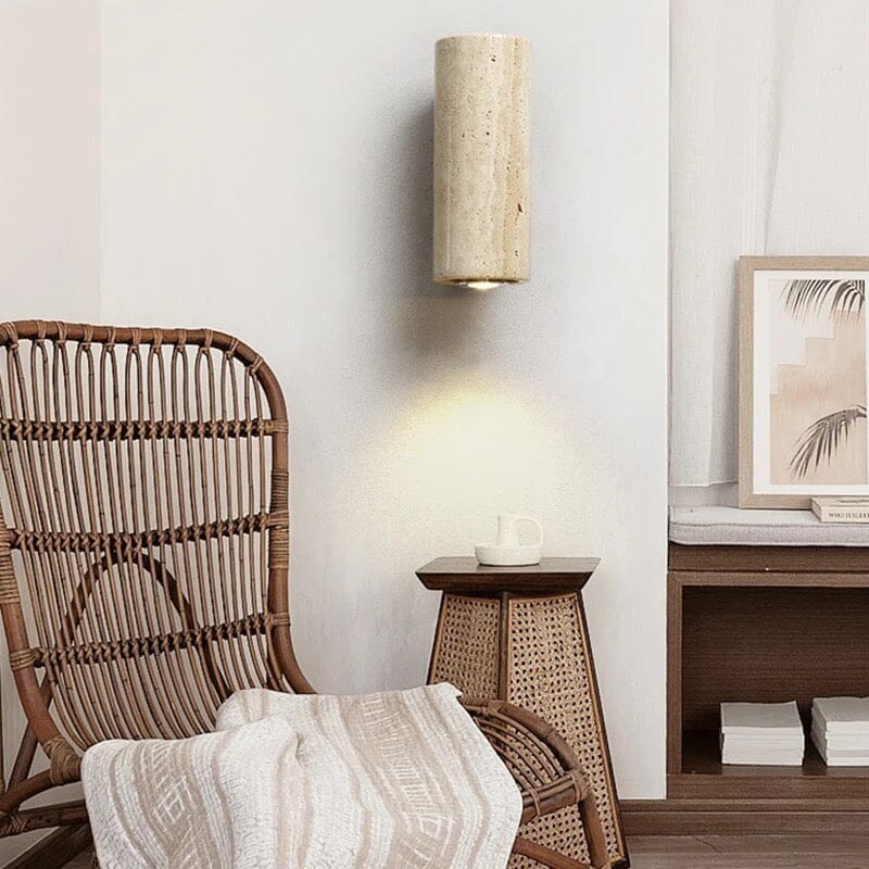 Outdoor Stone Wall Lamp with Wood or Metal Base