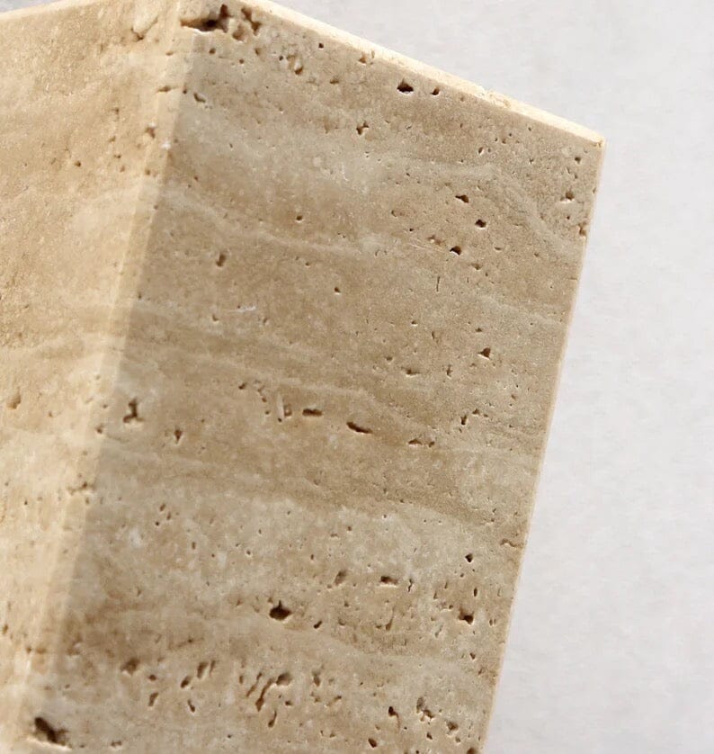 Close-up detail of the Outdoor Stone Wall Lamp with Wood or Metal Base
