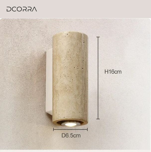 Outdoor Stone Wall Lamp with Wood or Metal Base - Small / Round / Metal Base
