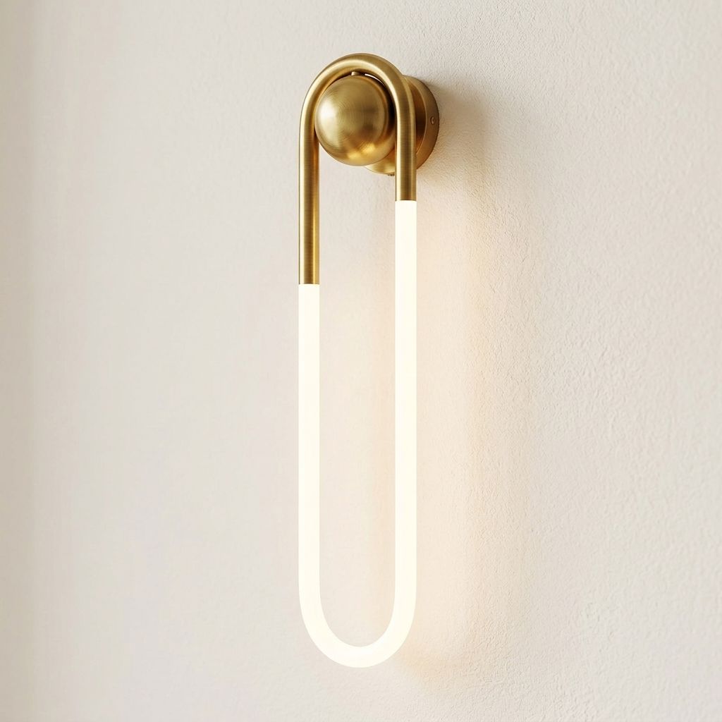 Oval Loop LED Wall Light - Brass