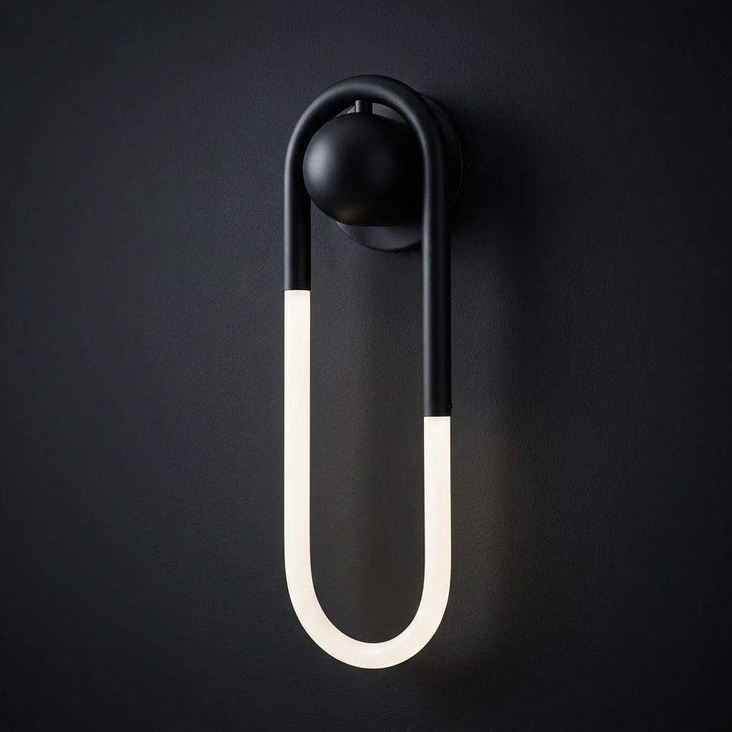 Oval Loop LED Wall Light - Black