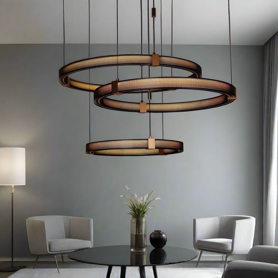 Perforated LED Ring Chandelier