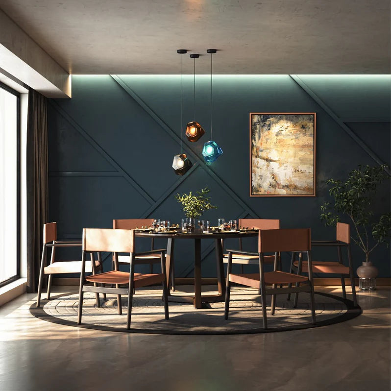 Geometric Glow Pendant above a dining table