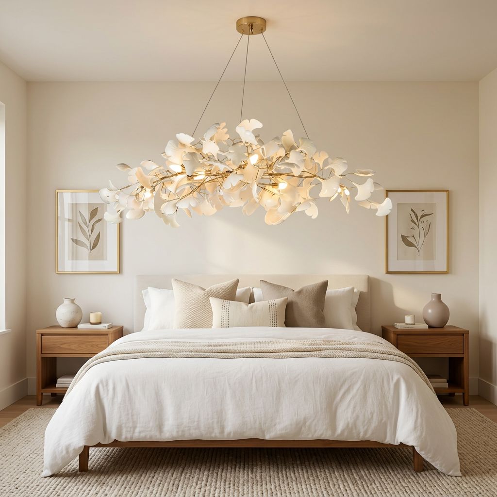 Porcelain Ginkgo Leaf Linear Chandelier - view 6