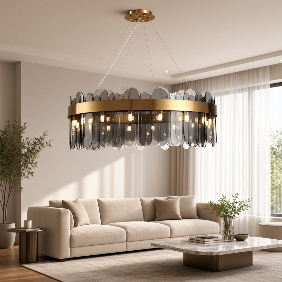 Postmodern Crystal Glass Chandelier - Round or Linear