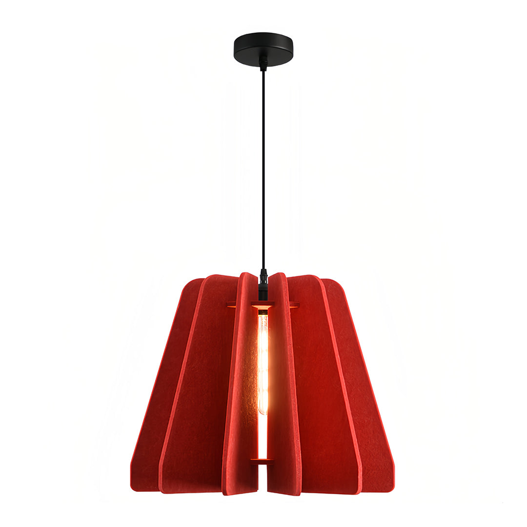 Radial Felt Pendant Light - Red