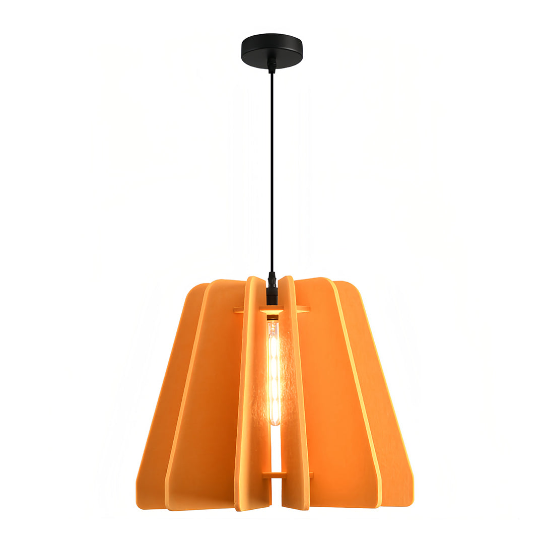 Radial Felt Pendant Light - Orange