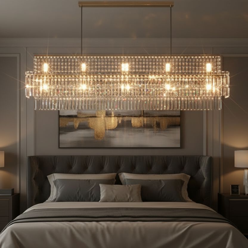 Rectangular Crystal Prism Linear Chandelier - view 12