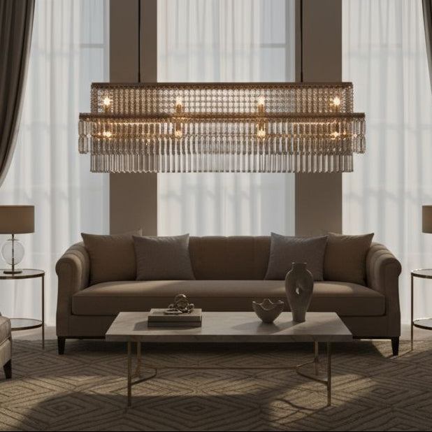 Rectangular Crystal Prism Linear Chandelier - view 13