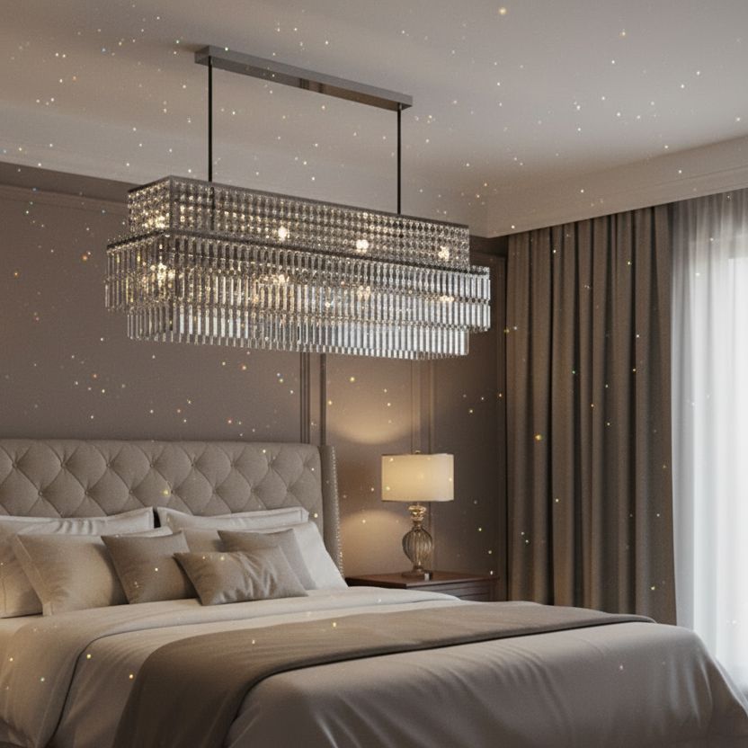 Rectangular Crystal Prism Linear Chandelier - view 14
