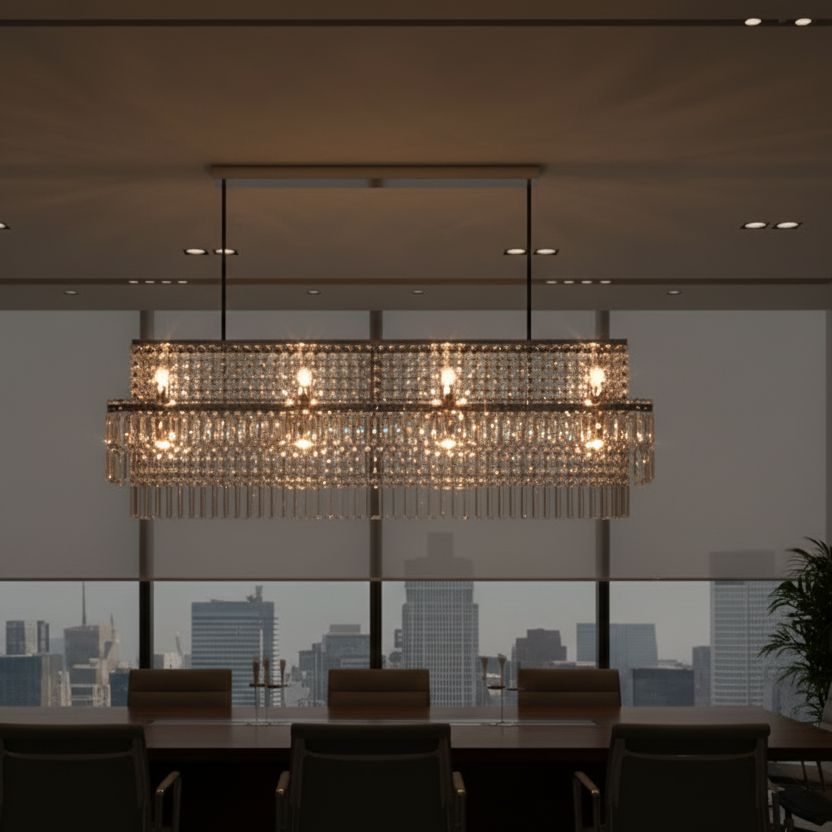 Rectangular Crystal Prism Linear Chandelier - view 15