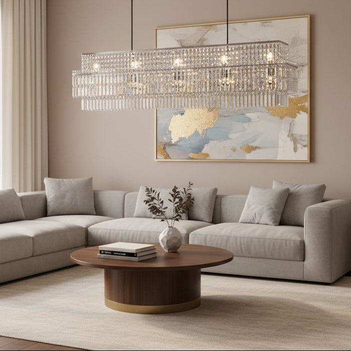 Rectangular Crystal Prism Linear Chandelier - view 16