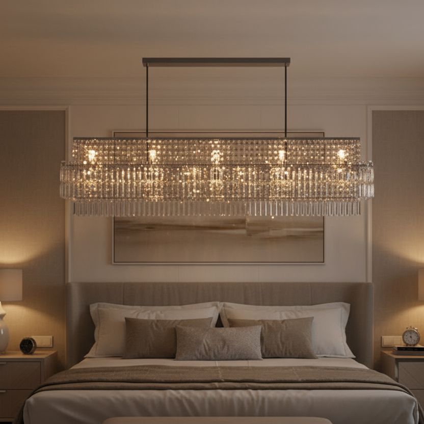 Rectangular Crystal Prism Linear Chandelier - view 17