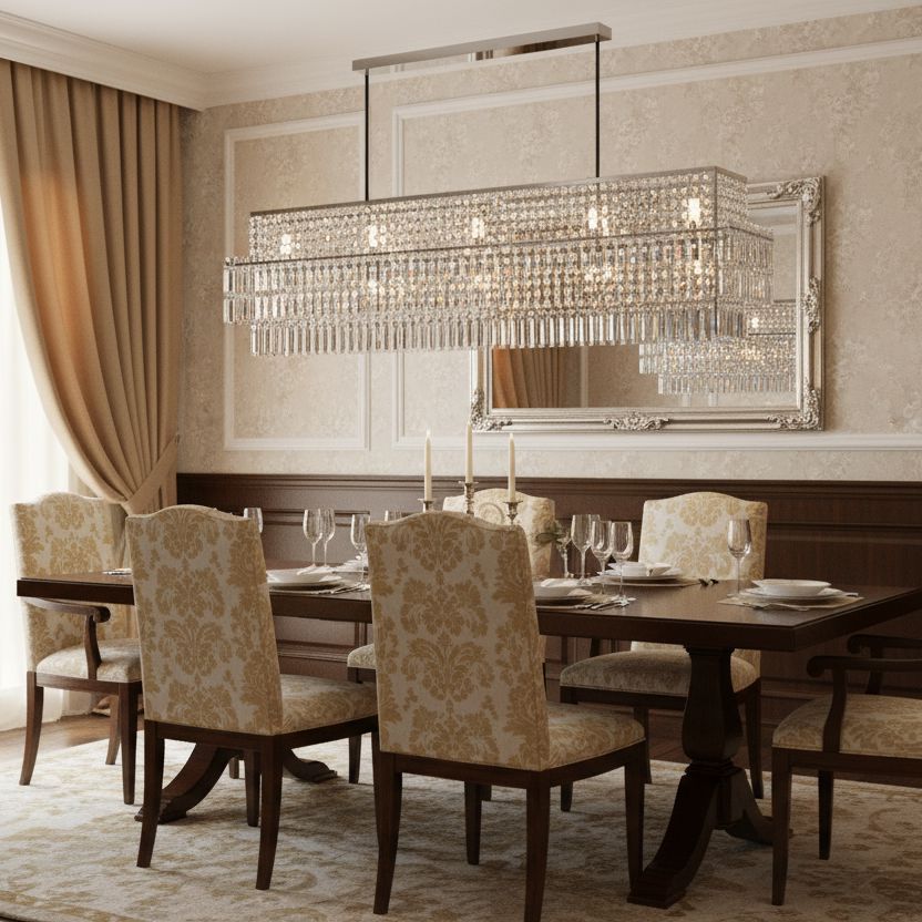 Rectangular Crystal Prism Linear Chandelier - view 18