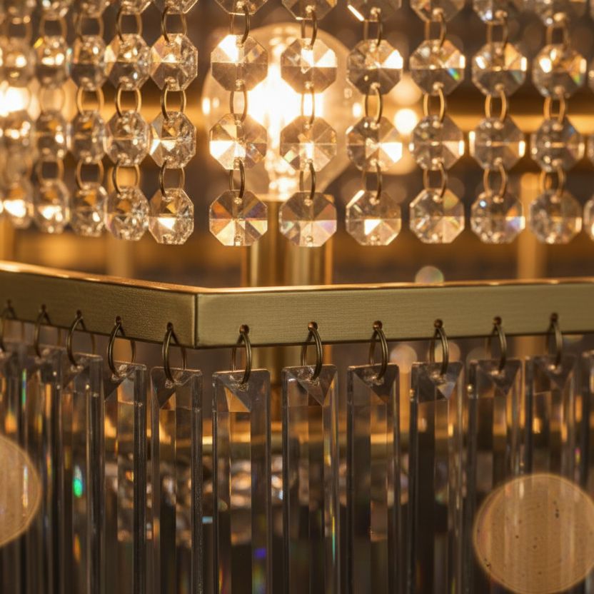 Rectangular Crystal Prism Linear Chandelier
