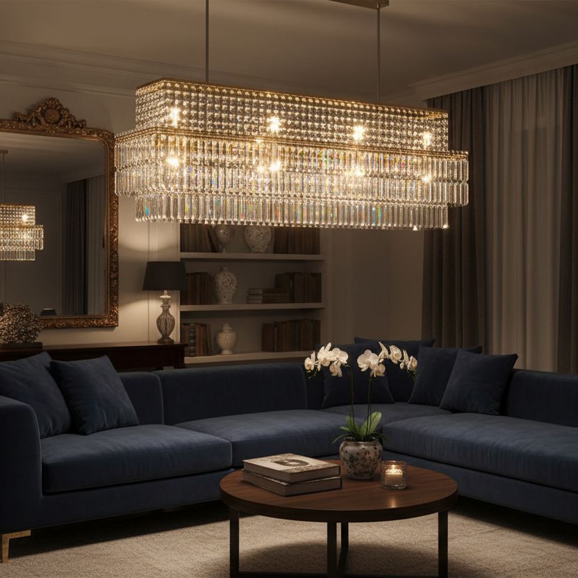 Rectangular Crystal Prism Linear Chandelier - view 5