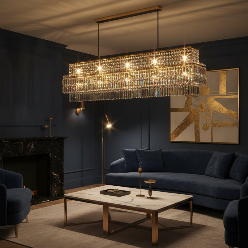 Rectangular Crystal Prism Linear Chandelier - view 6