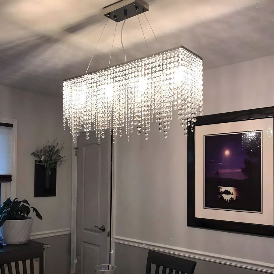 Rectangular Crystal Raindrop Chandelier