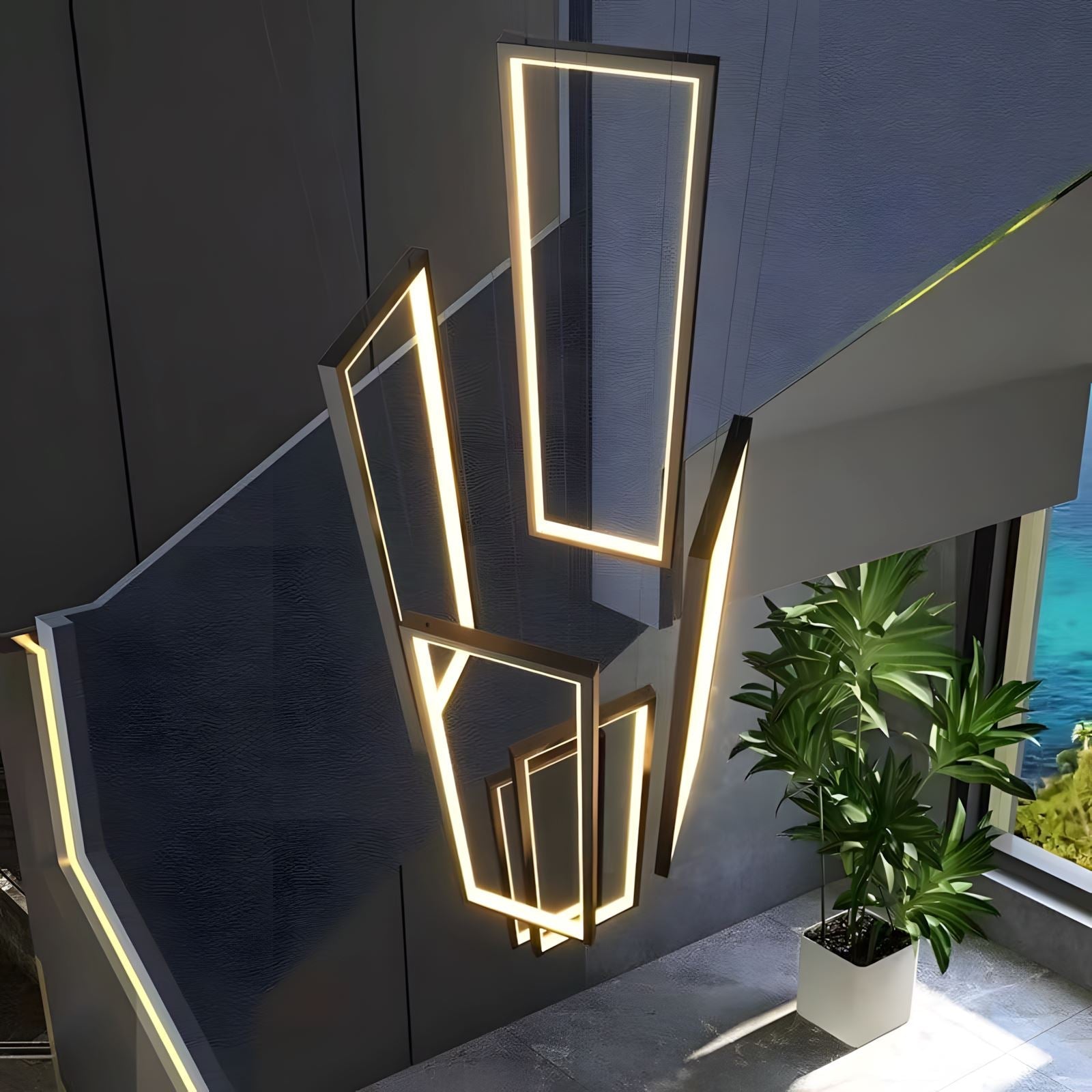 Rectangular Frame LED Cascade Chandelier - view 7